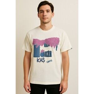 Vintage Kas Turkey Graphic Tee White T-Shirt Souvenir Summer Child Tag Adult...